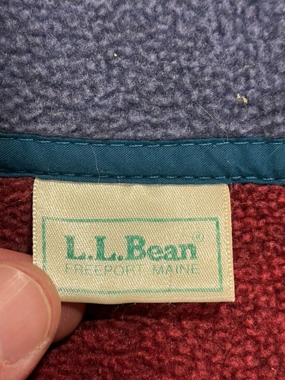 Vtg L.L. Bean Jacket Mens 2XL Red Fleece Anorak 1/4 Zip Ski Pullover 90s - Picture 7 of 10